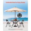 imageVEVOR Outdoor Patio Dining Table 37 inch Square Metal Steel Slat Backyard Bistro Tables with 15 in Umbrella Hole Outside AllWeather Large Furniture for Lawn Garden Porch Black37 inch