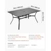 imageVEVOR Outdoor Patio Dining Table 37 inch Square Metal Steel Slat Backyard Bistro Tables with 15 in Umbrella Hole Outside AllWeather Large Furniture for Lawn Garden Porch Black59 inch