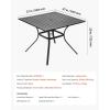 imageVEVOR Outdoor Patio Dining Table 37 inch Square Metal Steel Slat Backyard Bistro Tables with 15 in Umbrella Hole Outside AllWeather Large Furniture for Lawn Garden Porch Black37 inch