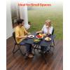 imageVEVOR Outdoor Patio Dining Table 37 inch Square Metal Steel Slat Backyard Bistro Tables with 15 in Umbrella Hole Outside AllWeather Large Furniture for Lawn Garden Porch Black37 inch