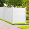 imageVEVOR Outdoor Privacy Screens 50quot W x 50quot H Air Conditioner Fence Pool Equipment Enclosure Horizontal Vinyl Privacy Fence Perfect to Enclose Trash Can and AC Units 2PanelHorizontal