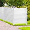 imageVEVOR Outdoor Privacy Screens 50quot W x 50quot H Air Conditioner Fence Pool Equipment Enclosure Horizontal Vinyl Privacy Fence Perfect to Enclose Trash Can and AC Units 2PanelHorizontal