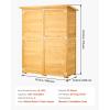 imageVEVOR Outdoor Storage Shed Large Wooden Outside Storage Cabinet with Waterproof Roof and Metal Frame Double Lockable Doors Garden Tool Shed Storage House Cabinet with Shelves 551quotx236quotx675quot551x236x675