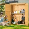 imageVEVOR Outdoor Storage Shed Large Wooden Outside Storage Cabinet with Waterproof Roof and Metal Frame Double Lockable Doors Garden Tool Shed Storage House Cabinet with Shelves 551quotx236quotx675quot551x236x675