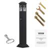 imageVEVOR Outdoor Trash Can Weatherproof Lockable Trash Bin with Removable Inner Bucket Freestanding Commercial Garbage Can Butt Receptable for Garden Office Restaurant Hotel BlackBlack