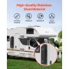 imageVEVOR Outdoor Trash Can Weatherproof Lockable Trash Bin with Removable Inner Bucket Freestanding Commercial Garbage Can Butt Receptable for Garden Office Restaurant Hotel BlackBlack