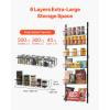 imageVEVOR Over the Door Pantry Organizer 8Tier Pantry Organization and Storage HeavyDuty Steel Hanging Spice Rack Adjustable Wall Seasoning Shelves for Home Kitchen Laundry Room Bathroom BlackBlack