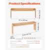 imageVEVOR Over the Stove Shelf Over Stove Spice Shelf for Kitchen Stove Top Seasoning Shelves Spice Organizer Easy to Assemble Countertop Storage Solution Kitchen Gadgets with 6 HooksBamboo