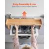 imageVEVOR Over the Stove Shelf Over Stove Spice Shelf for Kitchen Stove Top Seasoning Shelves Spice Organizer Easy to Assemble Countertop Storage Solution Kitchen Gadgets with 6 HooksBamboo
