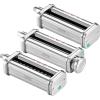 imageVEVOR Pasta Attachment for KitchenAid Stand Mixer Stainless Steel Pasta Maker Attachment Includes Pasta Sheet Roller Spaghetti Cutter Fettuccine Cutter 8 Adjustable Thickness Knob Pasta Maker 3Pcs3 SET