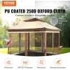 imageVEVOR Patio Gazebo for 68 Person 10 x 10 FT Backyard Gazebo with Mosquito Netting Metal Frame and PU Coated 180G Polyester Outdoor Canopy Shelter for Patio Backyard Lawn Garden DeckBrown