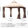 imageVEVOR Patio Gazebo for 68 Person 10 x 10 FT Backyard Gazebo with Mosquito Netting Metal Frame and PU Coated 180G Polyester Outdoor Canopy Shelter for Patio Backyard Lawn Garden DeckBeigeBlack