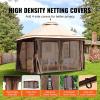 imageVEVOR Patio Gazebo for 68 Person 10 x 10 FT Backyard Gazebo with Mosquito Netting Metal Frame and PU Coated 180G Polyester Outdoor Canopy Shelter for Patio Backyard Lawn Garden DeckBeigeBlack