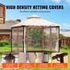 imageVEVOR Patio Gazebo for 68 Person 10 x 10 FT Backyard Gazebo with Mosquito Netting Metal Frame and PU Coated 180G Polyester Outdoor Canopy Shelter for Patio Backyard Lawn Garden DeckBeigeBlack