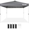 imageVEVOR Patio Gazebo for 68 Person 10 x 10 FT Backyard Gazebo with Mosquito Netting Metal Frame and PU Coated 180G Polyester Outdoor Canopy Shelter for Patio Backyard Lawn Garden DeckDark Gray