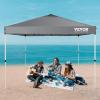imageVEVOR Patio Gazebo for 68 Person 10 x 10 FT Backyard Gazebo with Mosquito Netting Metal Frame and PU Coated 180G Polyester Outdoor Canopy Shelter for Patio Backyard Lawn Garden DeckDark Gray