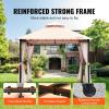 imageVEVOR Patio Gazebo for 68 Person 10 x 10 FT Backyard Gazebo with Mosquito Netting Metal Frame and PU Coated 180G Polyester Outdoor Canopy Shelter for Patio Backyard Lawn Garden DeckBeigeBlack