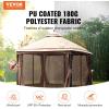 imageVEVOR Patio Gazebo for 68 Person 10 x 10 FT Backyard Gazebo with Mosquito Netting Metal Frame and PU Coated 180G Polyester Outdoor Canopy Shelter for Patio Backyard Lawn Garden DeckBeigeBlack