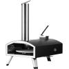imageVEVOR Pellet Pizza Oven 12inch Outdoor Pizza Oven with Rotate Pizza Stone Portable Wood Fired Pizza Maker with Builtin Thermometer Ideal for Outside Camping ampamp Backyard Patio Black
