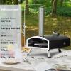 imageVEVOR Pellet Pizza Oven 12inch Outdoor Pizza Oven with Rotate Pizza Stone Portable Wood Fired Pizza Maker with Builtin Thermometer Ideal for Outside Camping ampamp Backyard Patio Black