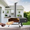 imageVEVOR Pellet Pizza Oven 12inch Outdoor Pizza Oven with Rotate Pizza Stone Portable Wood Fired Pizza Maker with Builtin Thermometer Ideal for Outside Camping ampamp Backyard Patio Black