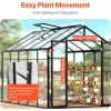 imageVEVOR Polycarbonate Greenhouse 8 x 14 Ft Outdoor Greenhouse with 2 Vent Windows Pavilion Styled Greenhouse with Hinged Door Aluminum Large Walkin Greenhouse Kit for Outside Garden Backyard810 Ft