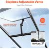 imageVEVOR Polycarbonate Greenhouse 8 x 14 Ft Outdoor Greenhouse with 2 Vent Windows Pavilion Styled Greenhouse with Hinged Door Aluminum Large Walkin Greenhouse Kit for Outside Garden Backyard814 Ft