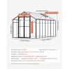 imageVEVOR Polycarbonate Greenhouse 8 x 14 Ft Outdoor Greenhouse with 2 Vent Windows Pavilion Styled Greenhouse with Hinged Door Aluminum Large Walkin Greenhouse Kit for Outside Garden Backyard812 Ft