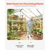 imageVEVOR Polycarbonate Greenhouse 8 x 14 Ft Outdoor Greenhouse with 2 Vent Windows Pavilion Styled Greenhouse with Hinged Door Aluminum Large Walkin Greenhouse Kit for Outside Garden Backyard812 Ft