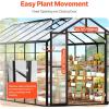 imageVEVOR Polycarbonate Greenhouse 8 x 14 Ft Outdoor Greenhouse with 2 Vent Windows Pavilion Styled Greenhouse with Hinged Door Aluminum Large Walkin Greenhouse Kit for Outside Garden Backyard814 Ft