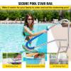 imageVEVOR Pool Rail 55x32 Pool Railing 304 Stainless Steel 250LBS Load Capacity Silver Rustproof Pool Handrail Humanized Swimming Pool Handrail with Blue Grip Cover ampamp M8 Drill Bit ampamp SelfTaping Screws55 x 32 Inch