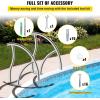 imageVEVOR Pool Rail 55x32 Pool Railing 304 Stainless Steel 250LBS Load Capacity Silver Rustproof Pool Handrail Humanized Swimming Pool Handrail with Blue Grip Cover ampamp M8 Drill Bit ampamp SelfTaping Screws30 x 30 Inch
