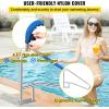 imageVEVOR Pool Rail 55x32 Pool Railing 304 Stainless Steel 250LBS Load Capacity Silver Rustproof Pool Handrail Humanized Swimming Pool Handrail with Blue Grip Cover ampamp M8 Drill Bit ampamp SelfTaping Screws55 x 32 Inch