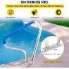 imageVEVOR Pool Rail 55x32 Pool Railing 304 Stainless Steel 250LBS Load Capacity Silver Rustproof Pool Handrail Humanized Swimming Pool Handrail with Blue Grip Cover ampamp M8 Drill Bit ampamp SelfTaping Screws48x36 Inch