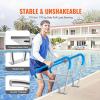 imageVEVOR Pool Rail 55x32 Pool Railing 304 Stainless Steel 250LBS Load Capacity Silver Rustproof Pool Handrail Humanized Swimming Pool Handrail with Blue Grip Cover ampamp M8 Drill Bit ampamp SelfTaping Screws48x36 Inch 2 Pack
