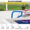 imageVEVOR Pool Rail 55x32 Pool Railing 304 Stainless Steel 250LBS Load Capacity Silver Rustproof Pool Handrail Humanized Swimming Pool Handrail with Blue Grip Cover ampamp M8 Drill Bit ampamp SelfTaping Screws30x22 Inch