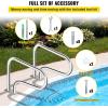 imageVEVOR Pool Rail 55x32 Pool Railing 304 Stainless Steel 250LBS Load Capacity Silver Rustproof Pool Handrail Humanized Swimming Pool Handrail with Blue Grip Cover ampamp M8 Drill Bit ampamp SelfTaping Screws32x225 Inch