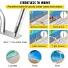 imageVEVOR Pool Rail 55x32 Pool Railing 304 Stainless Steel 250LBS Load Capacity Silver Rustproof Pool Handrail Humanized Swimming Pool Handrail with Blue Grip Cover ampamp M8 Drill Bit ampamp SelfTaping Screws48x36 Inch