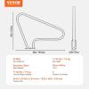imageVEVOR Pool Rail 55x32 Pool Railing 304 Stainless Steel 250LBS Load Capacity Silver Rustproof Pool Handrail Humanized Swimming Pool Handrail with Blue Grip Cover ampamp M8 Drill Bit ampamp SelfTaping Screws48x36 Inch 2 Pack