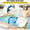 imageVEVOR Pool Rail 55x32 Pool Railing 304 Stainless Steel 250LBS Load Capacity Silver Rustproof Pool Handrail Humanized Swimming Pool Handrail with Blue Grip Cover ampamp M8 Drill Bit ampamp SelfTaping Screws32x23 Inch