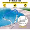 imageVEVOR Pool Rail 55x32 Pool Railing 304 Stainless Steel 250LBS Load Capacity Silver Rustproof Pool Handrail Humanized Swimming Pool Handrail with Blue Grip Cover ampamp M8 Drill Bit ampamp SelfTaping Screws39x32 Inch