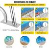 imageVEVOR Pool Rail 55x32 Pool Railing 304 Stainless Steel 250LBS Load Capacity Silver Rustproof Pool Handrail Humanized Swimming Pool Handrail with Blue Grip Cover ampamp M8 Drill Bit ampamp SelfTaping Screws30x22 Inch