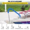 imageVEVOR Pool Rail 55x32 Pool Railing 304 Stainless Steel 250LBS Load Capacity Silver Rustproof Pool Handrail Humanized Swimming Pool Handrail with Blue Grip Cover ampamp M8 Drill Bit ampamp SelfTaping Screws39x32 Inch
