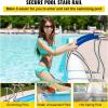 imageVEVOR Pool Rail 55x32 Pool Railing 304 Stainless Steel 250LBS Load Capacity Silver Rustproof Pool Handrail Humanized Swimming Pool Handrail with Blue Grip Cover ampamp M8 Drill Bit ampamp SelfTaping Screws30 x 30 Inch