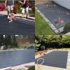 imageVEVOR Pool Safety Cover Fits 16x32ft Rectangular Inground Winter Swimming Pools with 4x8ft Center End Step Triple Stitched High Strength Mesh PP Great Rain Permeability Installation HardwareCharcoal