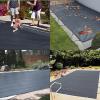 imageVEVOR Pool Safety Cover Fits 16x32ft Rectangular Inground Winter Swimming Pools with 4x8ft Center End Step Triple Stitched High Strength Mesh PP Great Rain Permeability Installation HardwareCharcoal