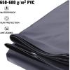 imageVEVOR Pool Safety Cover Fits 16x32ft Rectangular Inground Winter Swimming Pools with 4x8ft Center End Step Triple Stitched High Strength Mesh PP Great Rain Permeability Installation HardwareCharcoal