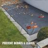 imageVEVOR Pool Safety Cover Fits 16x32ft Rectangular Inground Winter Swimming Pools with 4x8ft Center End Step Triple Stitched High Strength Mesh PP Great Rain Permeability Installation HardwareCharcoal