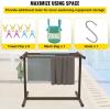 imageVEVOR Pool Towel Rack 5 Bar Brown Freestanding Outdoor PVC TShape Poolside Storage Organizer Include 8 Towel Clips Mesh Bag Hook Also Stores Floats and Paddles for Beach Swimming Pool HomeBrown