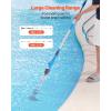 imageVEVOR Pool Vacuum 26 GPM Handheld Cordless Hot Tub Vacuum with Extension Pole for Deep Cleaning ampamp Strong Suction Rechargeable Pool Cleaner Running up to 1Hour for Above GroundInground Pool Spas18W